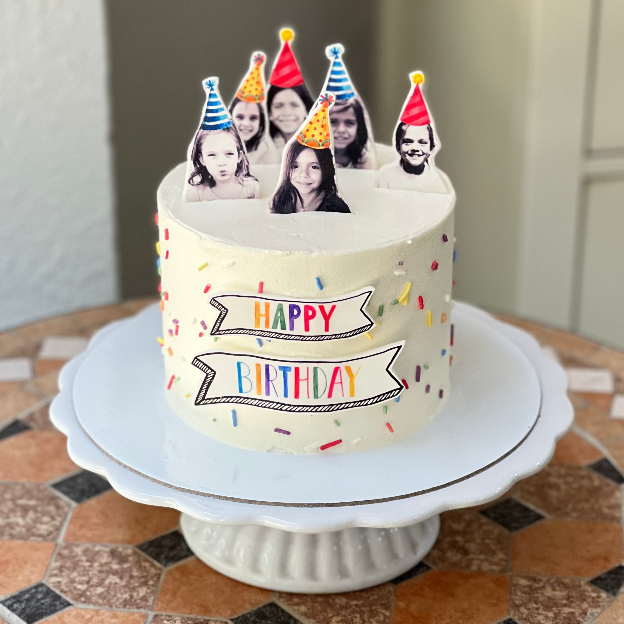 Pastel Happy Birthday con fotos